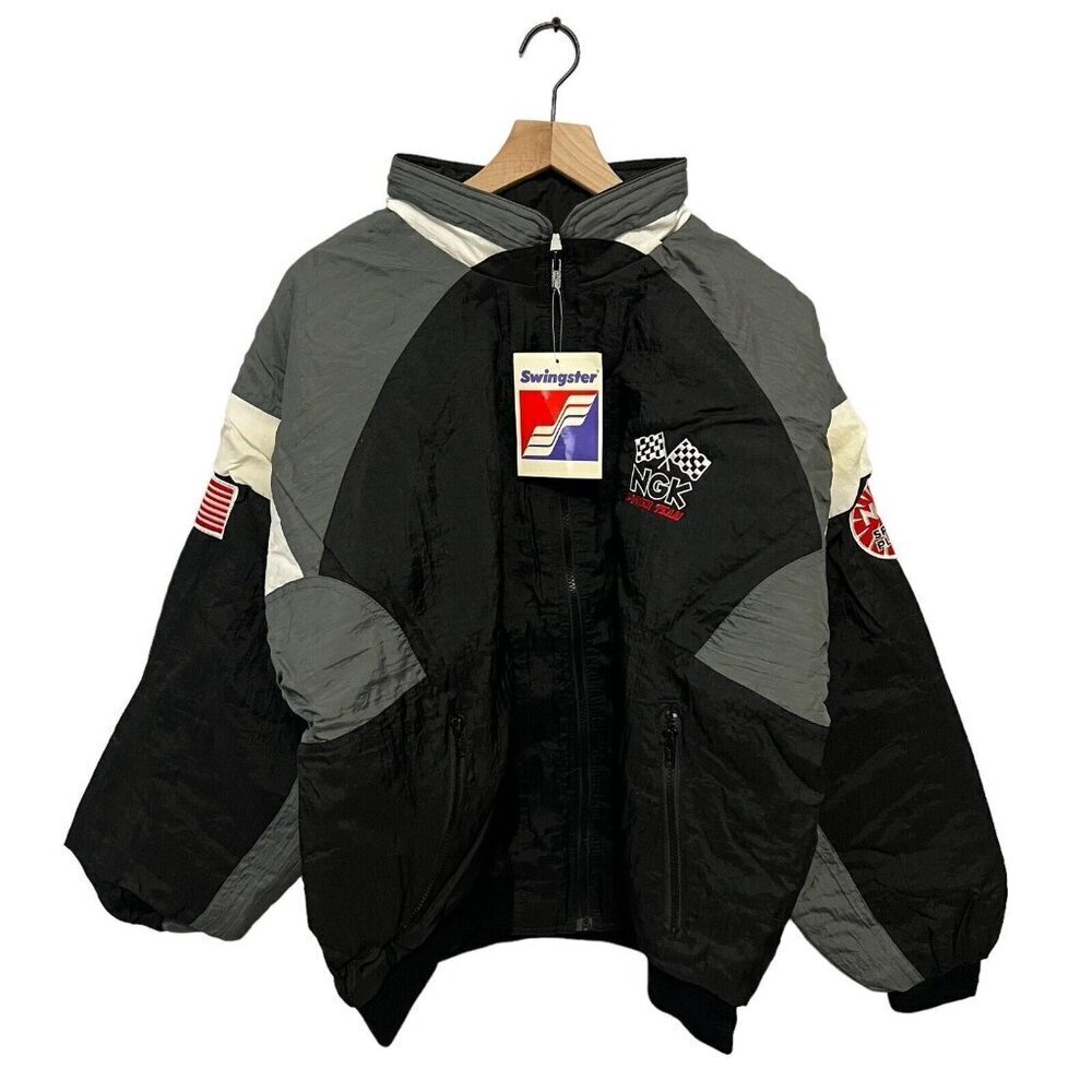 Vintage NGK Spark Plug Racing Jacket XL Swingster Power Team NWT